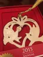 Lenox 2015 Our First Christmas Ornament Wedding  Anniversary Love Doves 1st NEW8