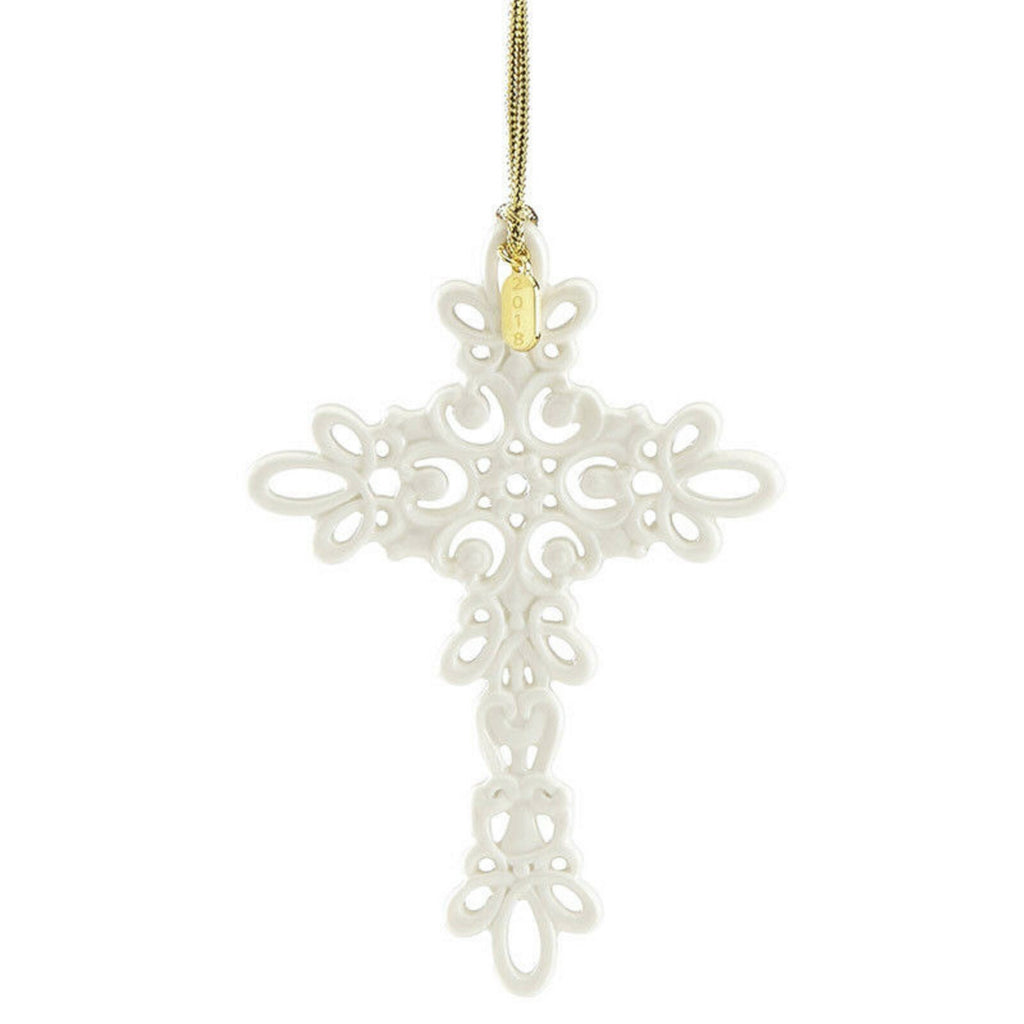 Lenox 2018 Snow Fantasies Cross Ornament  Annual Porcelain Christmas NEW IN BOX1