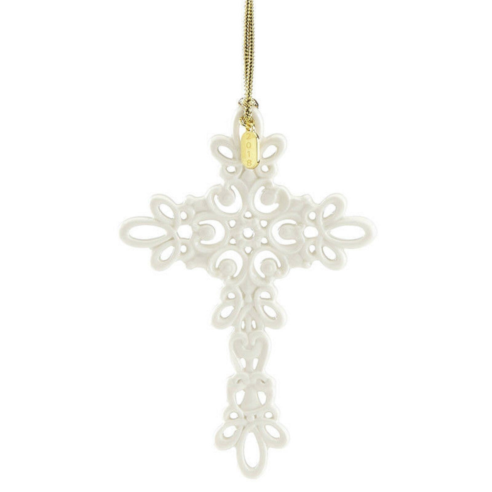 Lenox 2018 Snow Fantasies Cross Ornament  Annual Porcelain Christmas NEW IN BOX1