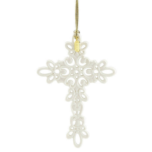 Lenox 2018 Snow Fantasies Cross Ornament  Annual Porcelain Christmas NEW IN BOX1