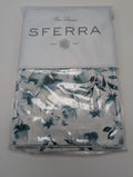 Sferra Duchesse Cadet Blue Standard Sham Floral Print Reverses Sateen Italy NEW0