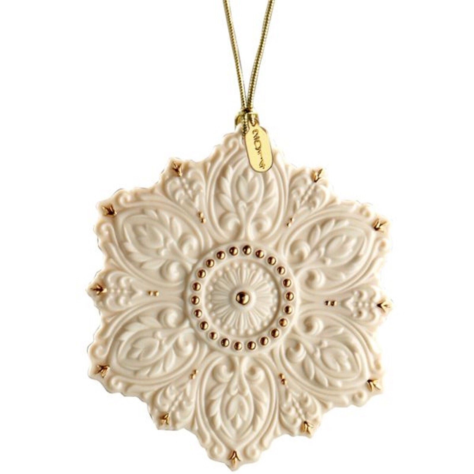 Lenox 125th Anniversary Snowflake Ornament 2014 Ivory High Relief Christmas NEW1