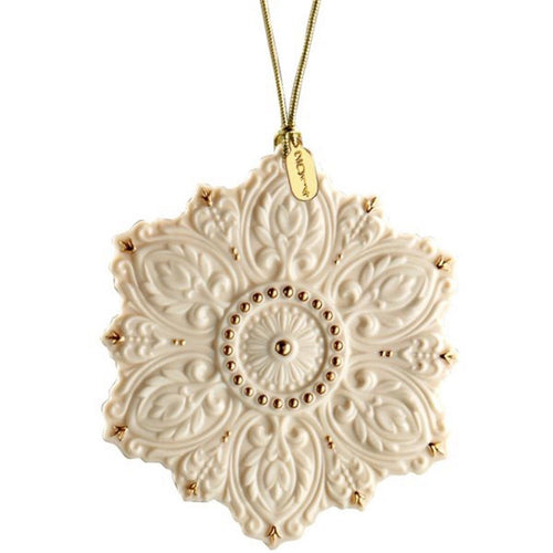 Lenox 125th Anniversary Snowflake Ornament 2014 Ivory High Relief Christmas NEW1