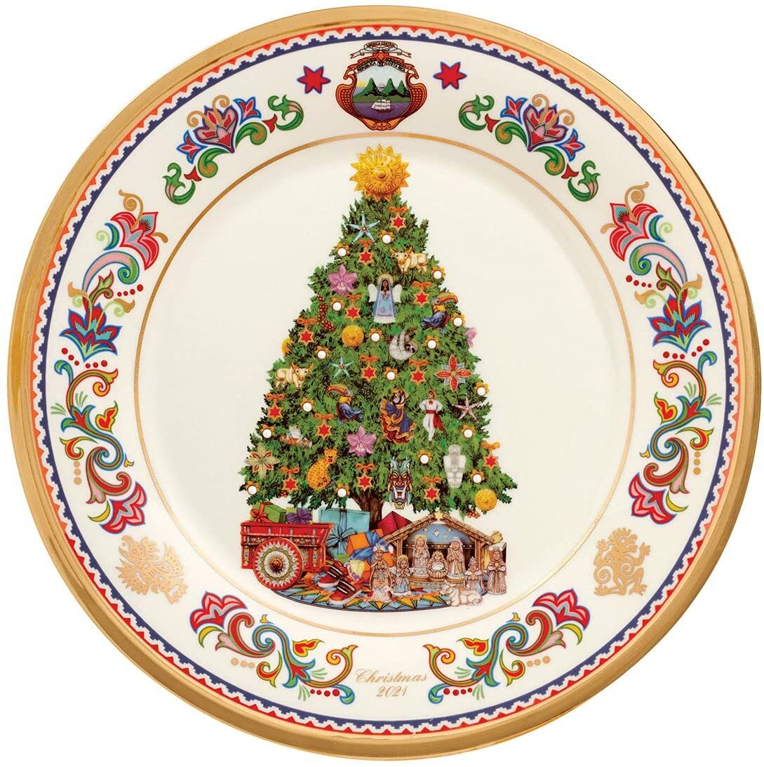Lenox 2021 Costa Rica Collectors Plate Trees Around The World  Christmas LE NEW0