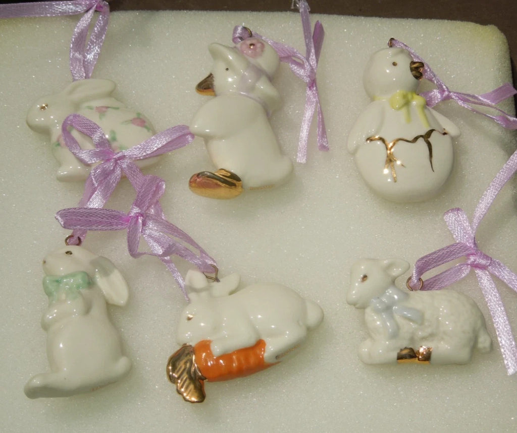 Lenox Easter Miniature Tree with 12 Ornaments Set Eggs Bunny Lamb Chick NEW17