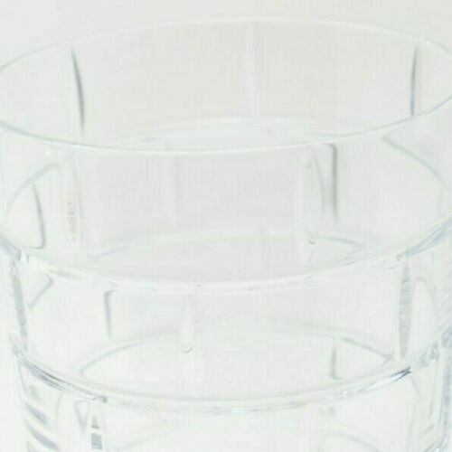 Rogaska Crystal Quoin Highball Glasses Pair Hand Cut Grid Design Gift NEW IN BOX2