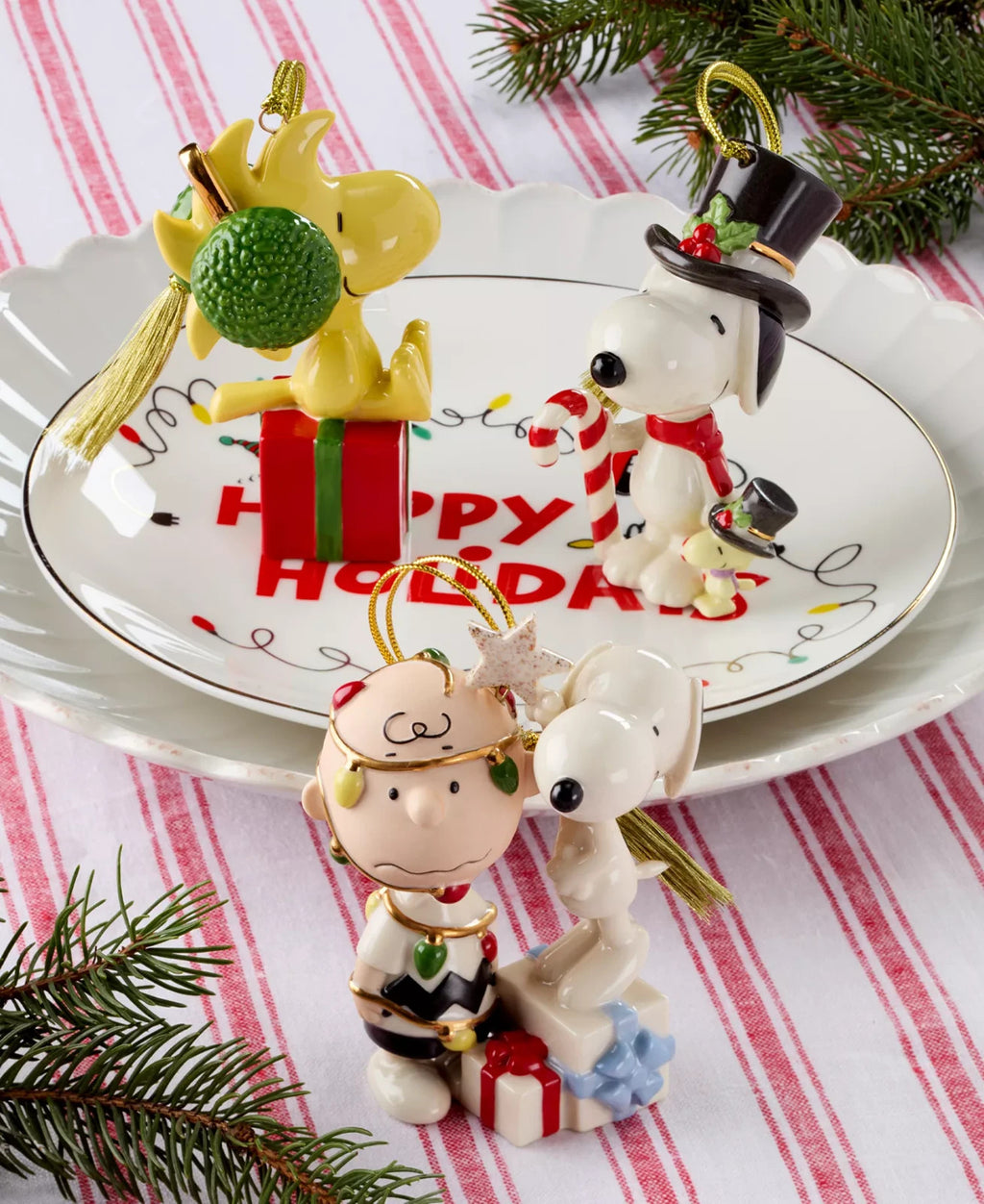 Lenox 2025 Peanuts Snoopy & Woodstock Ornament Candy Cane Beagle Christmas NEW5