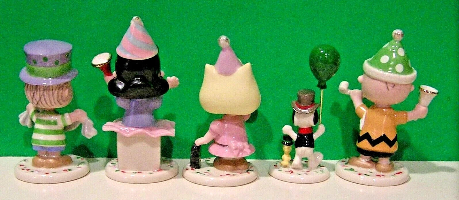 Lenox Peanuts Happy New Year Figurines Party 5 PC Charlie Brown Snoopy Lucy New4