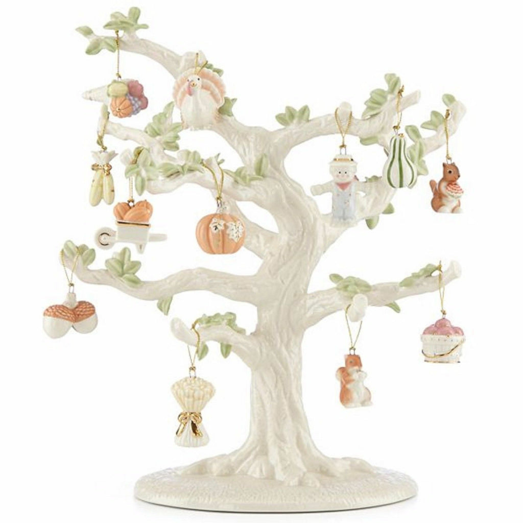 Lenox Autumn Delights Miniature Tree Ornaments 12 Thanksgiving Turkey Corn NEW7