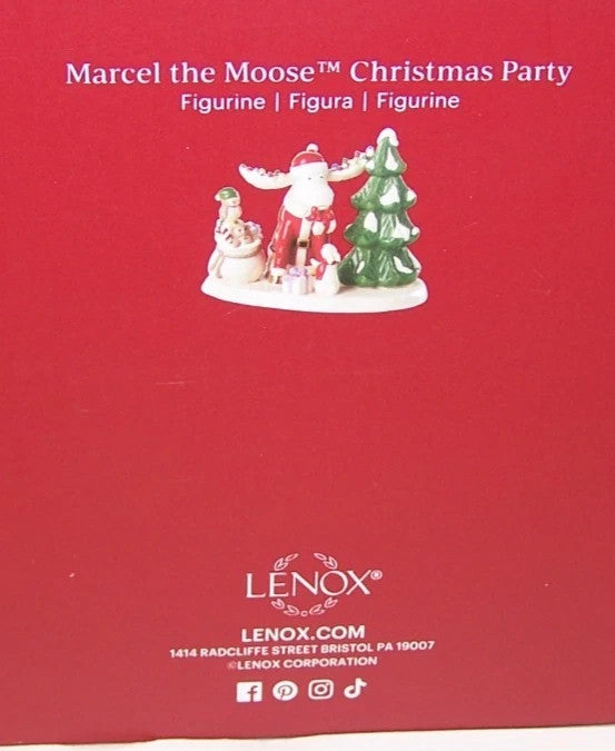 Lenox  Marcel The Moose Christmas Party Figurine Bag Of Toys Rabbit Owl Tree NEW3