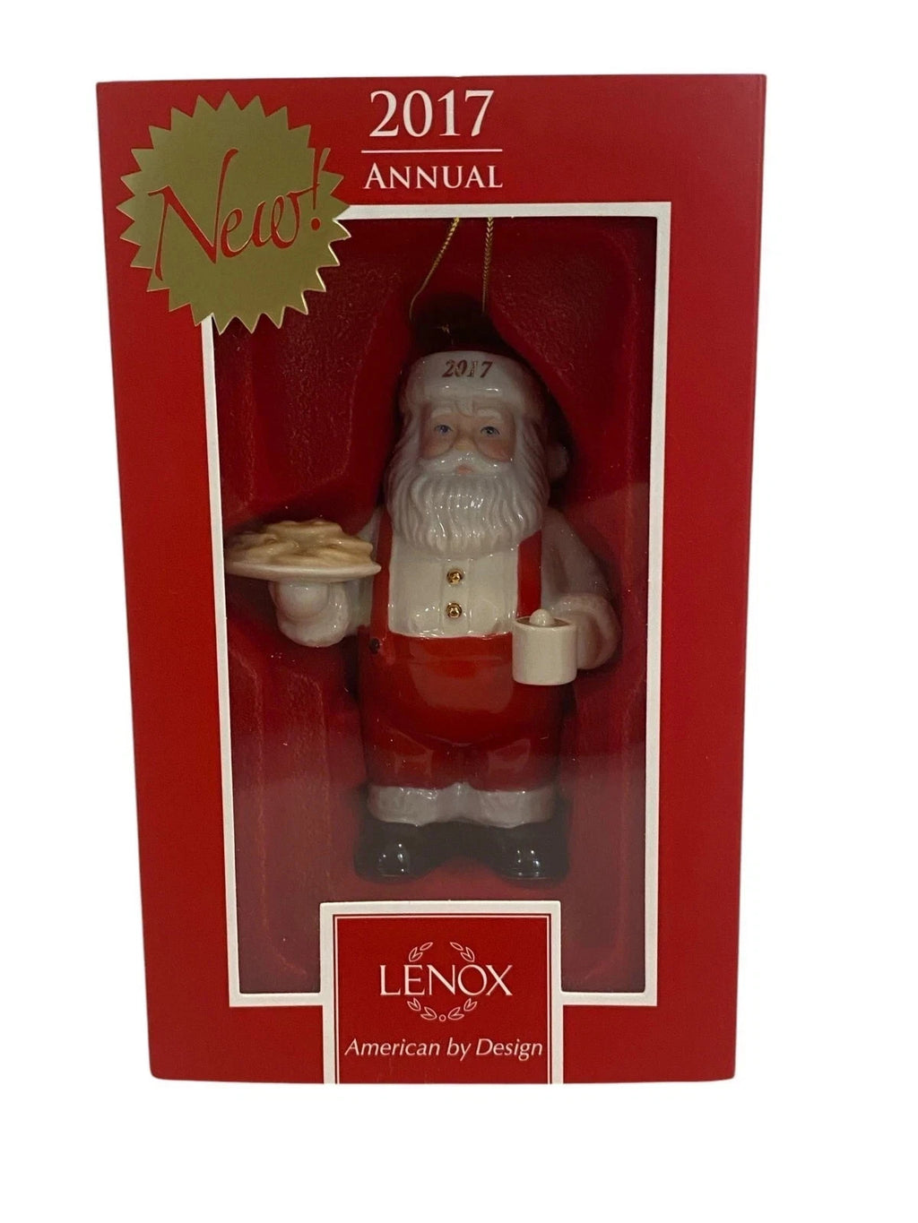 Lenox 2017 Santa Figurine Ornament Annual Cookies For Claus Cocoa Christmas NEW6