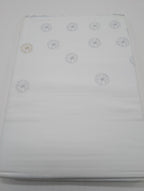 Yves Delorme Super King Flat Sheet Embroidered Snowflakes Egyptian Cotton LE NEW13