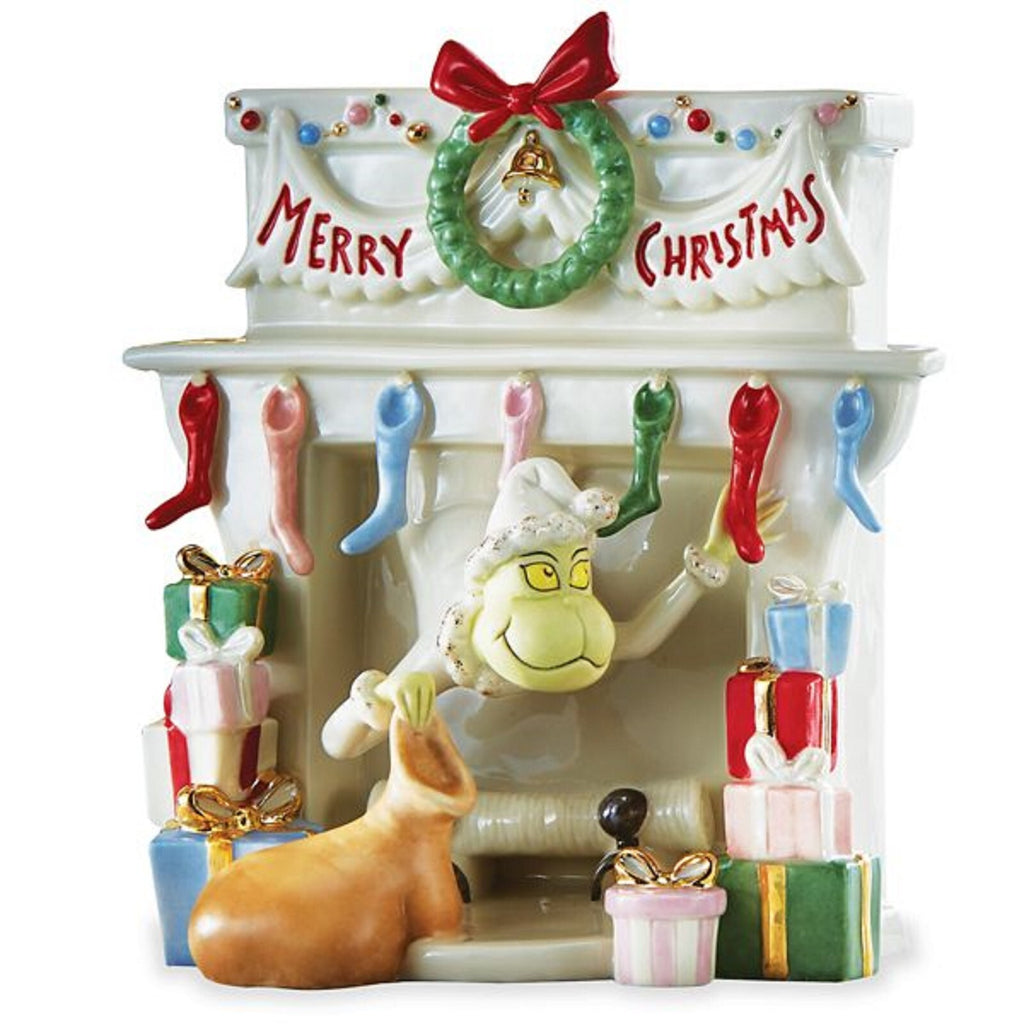 Lenox Grinch Steals The Stockings Figurine  Whoville Chimney Stole Christmas NEW0