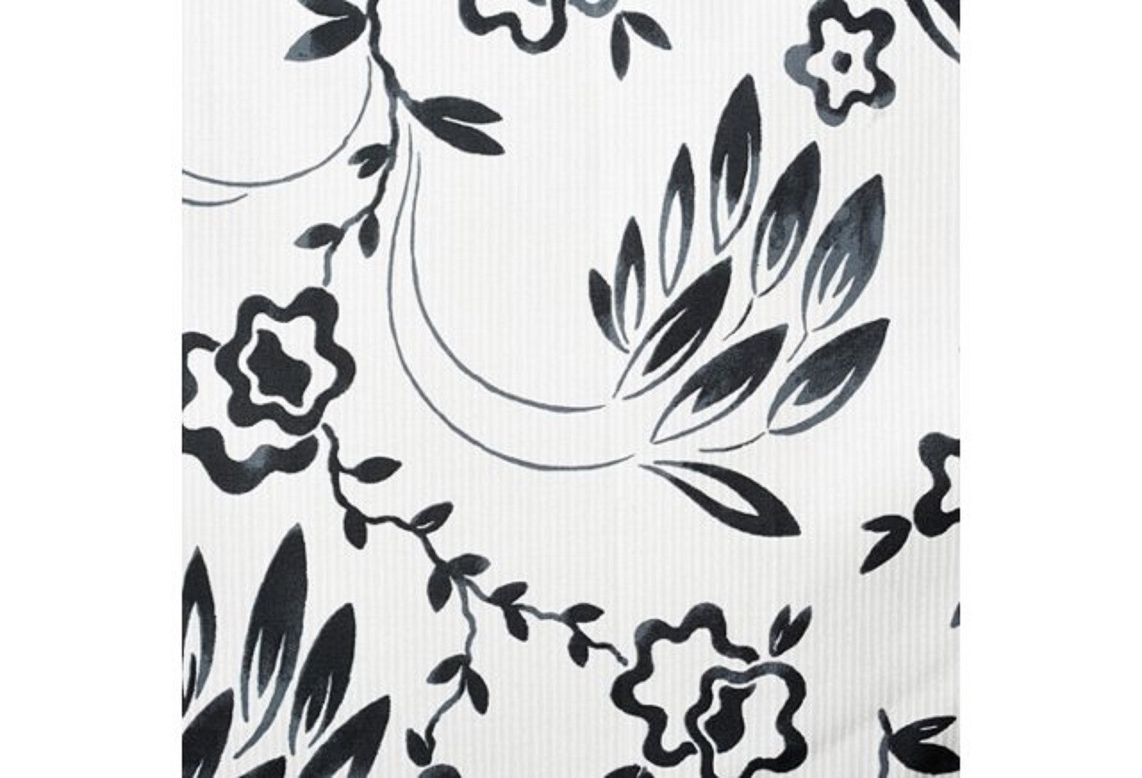 Yves Delorme Silhouette Queen Flat Sheet Black White Print Pink Cuff Percale NEW5