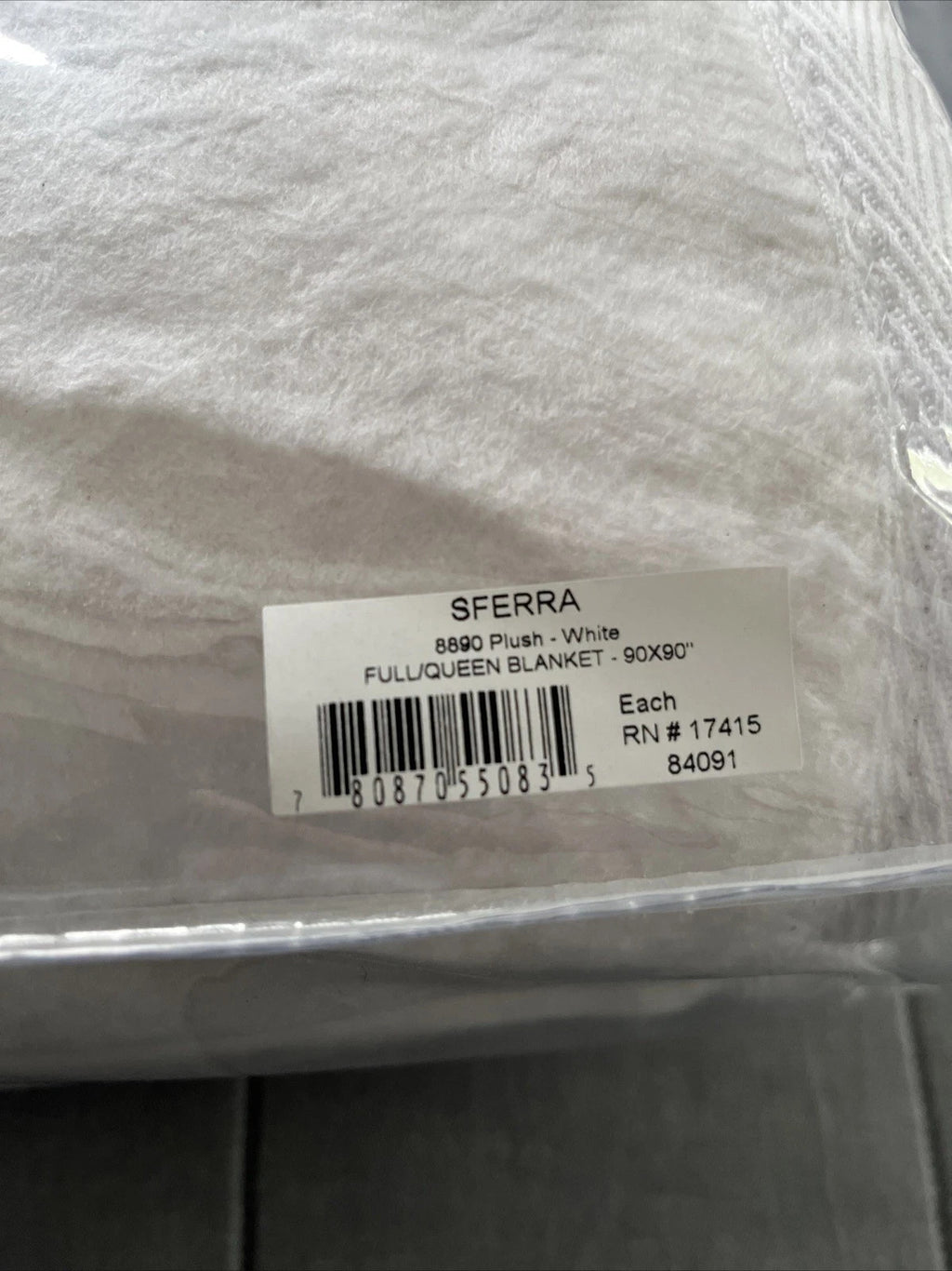 Sferra White Twin Plush Blanket Combed Cotton Home Collection Soft Portugal NEW16