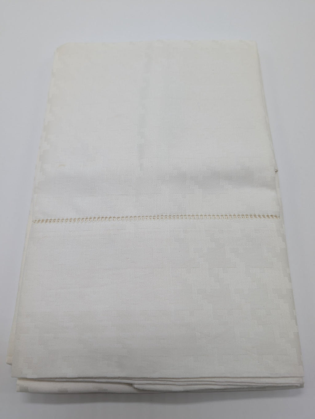 Sferra Ivory Houndstooth Standard Pillowcases Egyptian Cotton Sateen Italy NEW8