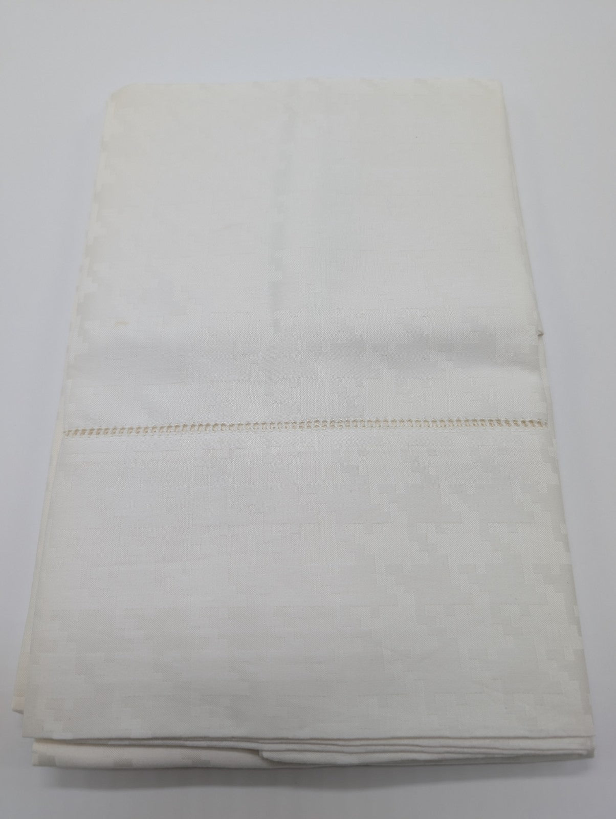 Sferra Ivory Houndstooth Standard Pillowcases Egyptian Cotton Sateen Italy NEW8