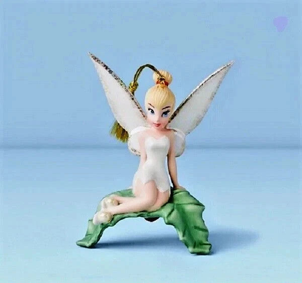 Lenox Disney 2022 Tinkerbell Figurine Ornament Sitting Pretty Leaf Christmas NEW10