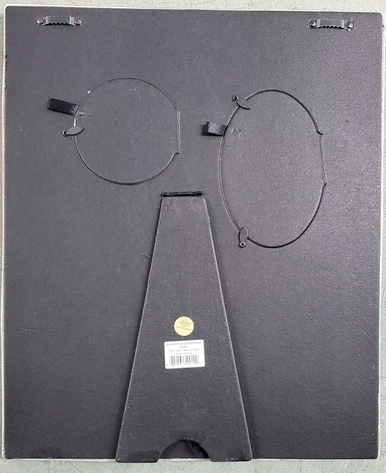 Lenox Safari Elephant Double Window Photo Frame Ivory Carved Antiqued 17" NEW4
