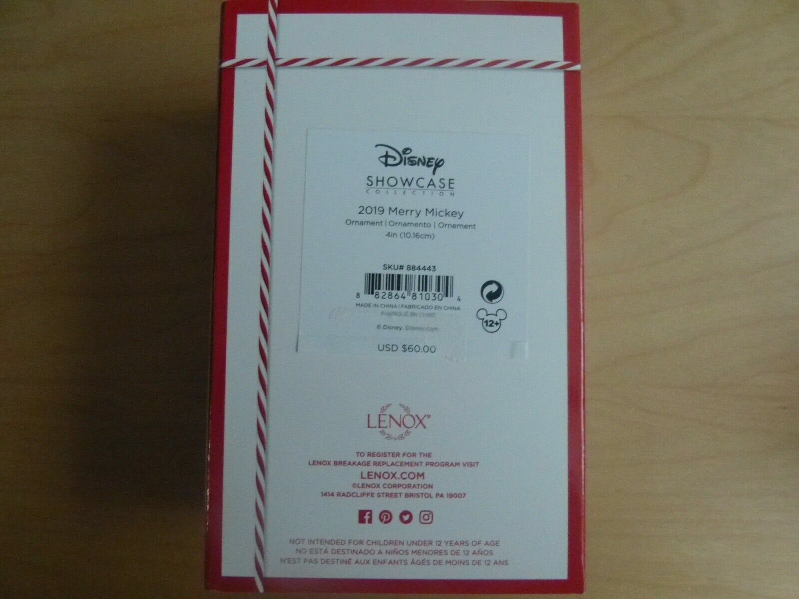 Lenox Disney 2019 Merry Mickey Ornament Figurine Annual Mouse Christmas NEW1