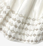 Sferra Lucido Ivory Velvet Christmas Tree Skirt Silver Diamond Embroidery 60 NEW3
