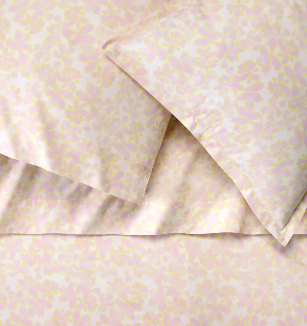 Sferra Prato Euro Continental Shams 2 Pink Yellow Carnation Cotton Percale Print5