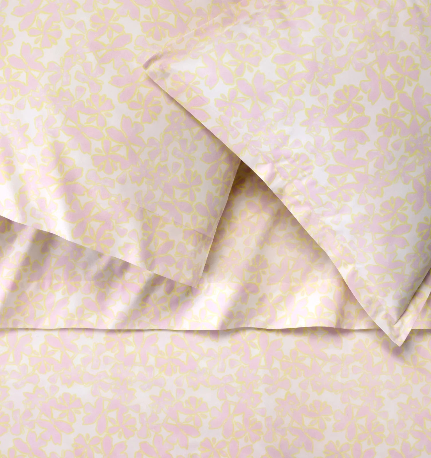 Sferra Prato Euro Continental Shams 2 Pink Yellow Carnation Cotton Percale Print5