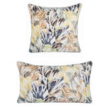 Yves Delorme Blue Wild Flower Throw Pillow Cover Embroidery Piping 13"x23" NEW5