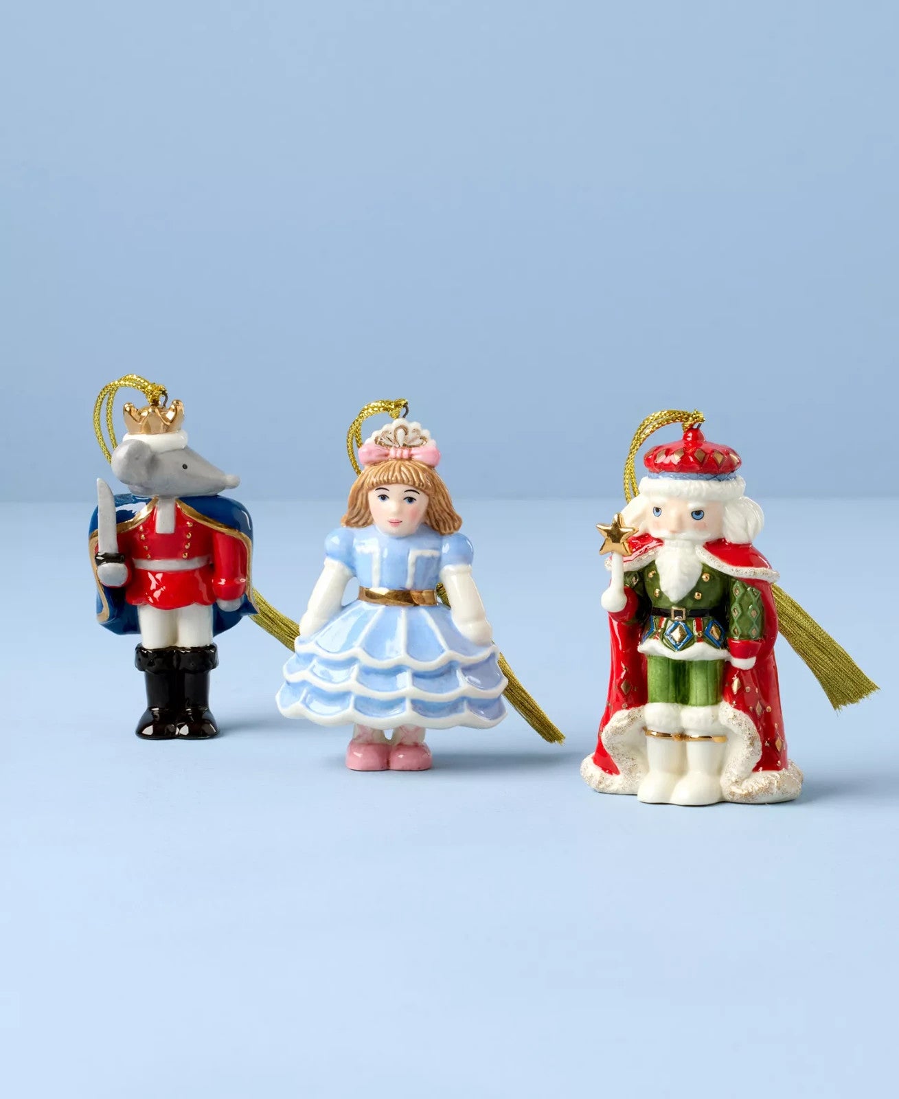 Lenox Nutcracker Ballet  Figurine Ornament Set 3 Clara Mouse King Christmas NEW5