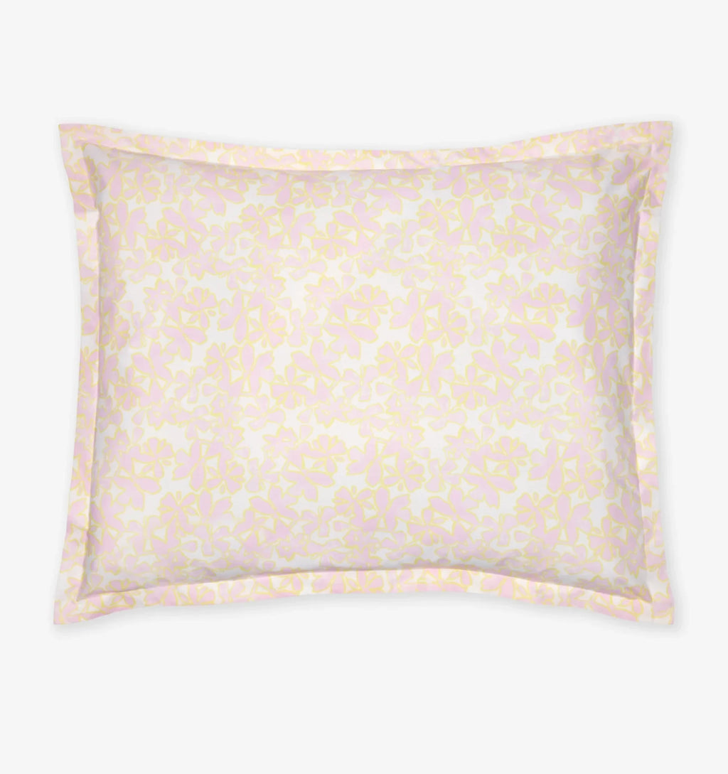 Sferra Prato Euro Continental Shams 2 Pink Yellow Carnation Cotton Percale Print2