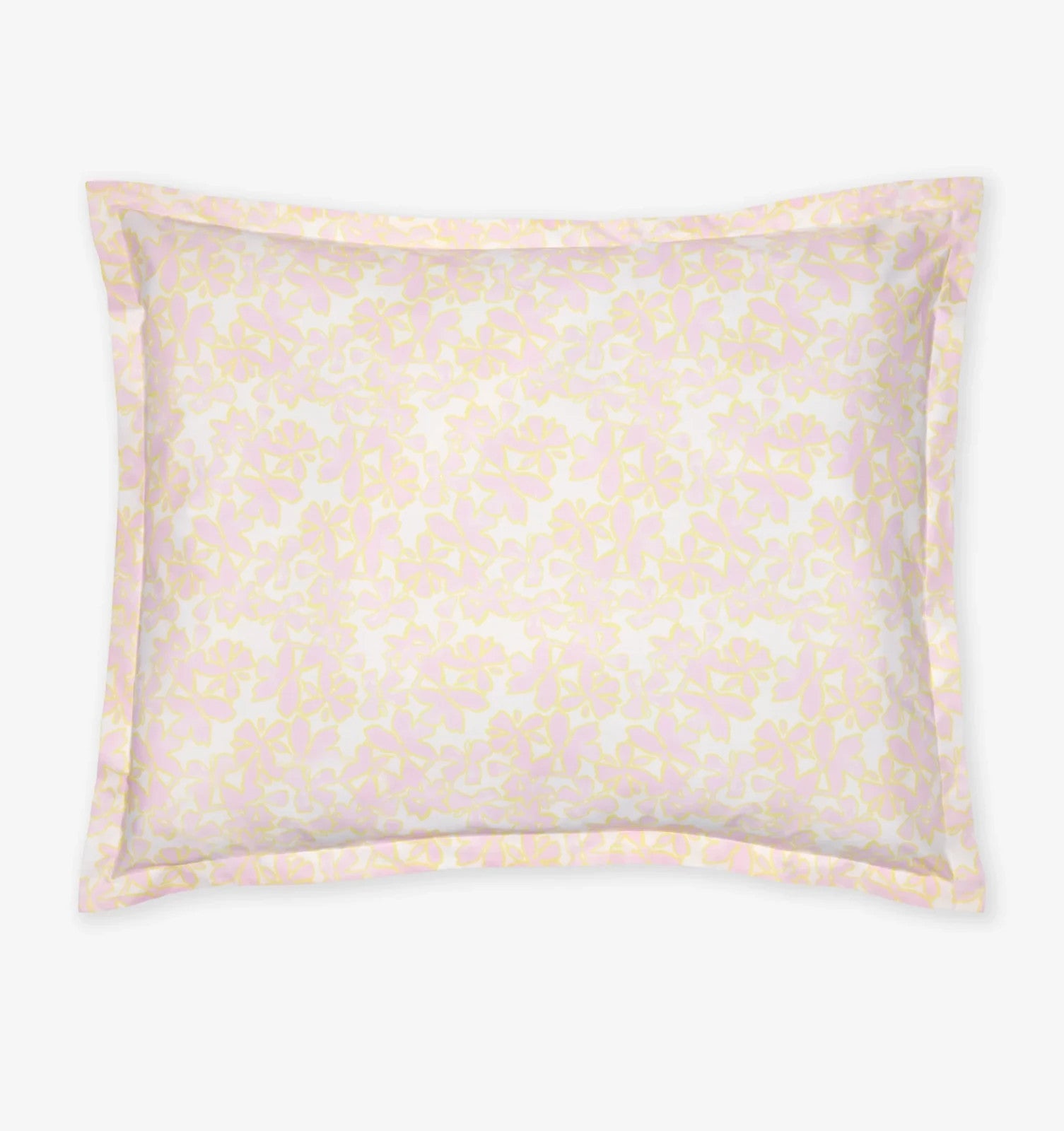 Sferra Prato Euro Continental Shams 2 Pink Yellow Carnation Cotton Percale Print2
