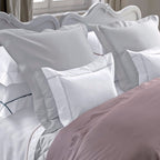 Yves Delorme Triomphe Taupe Queen Flat Sheet Sureau Egyptian Cotton Sateen NEW3