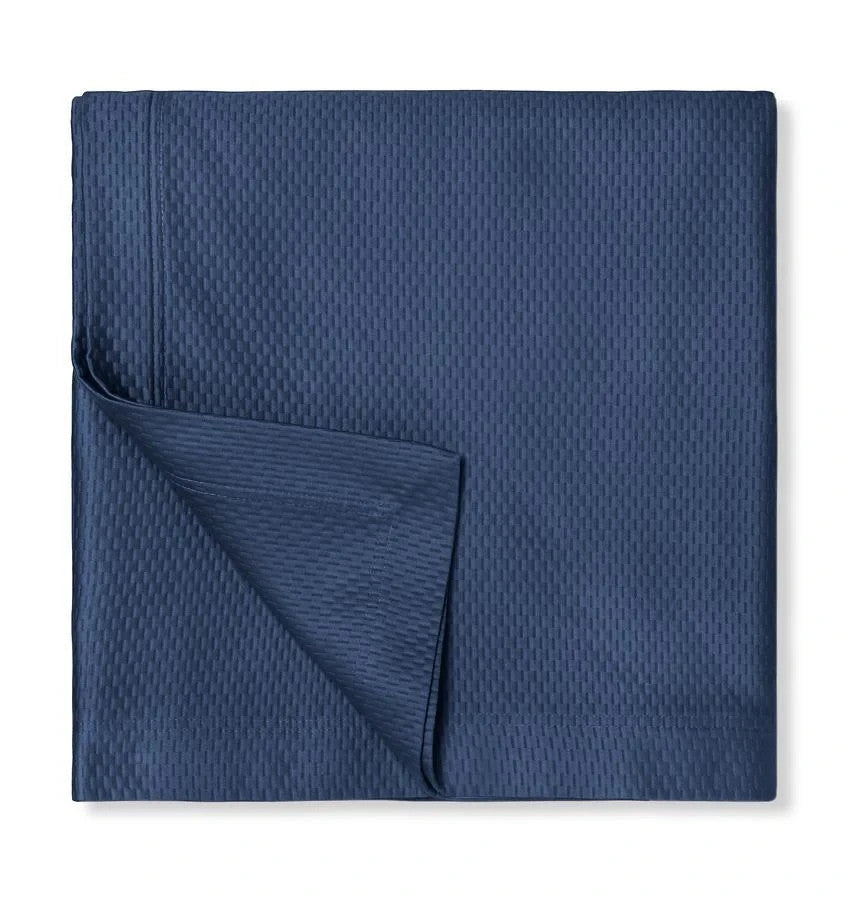 Sferra Perrio Blue Queen Coverlet Set 4PC Storm Geometric Matelassé Portugal NEW1