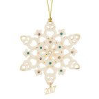 Lenox 2017 Gemmed Snowflake Ornament Annual Blue Clear Crystals Christmas NEW0
