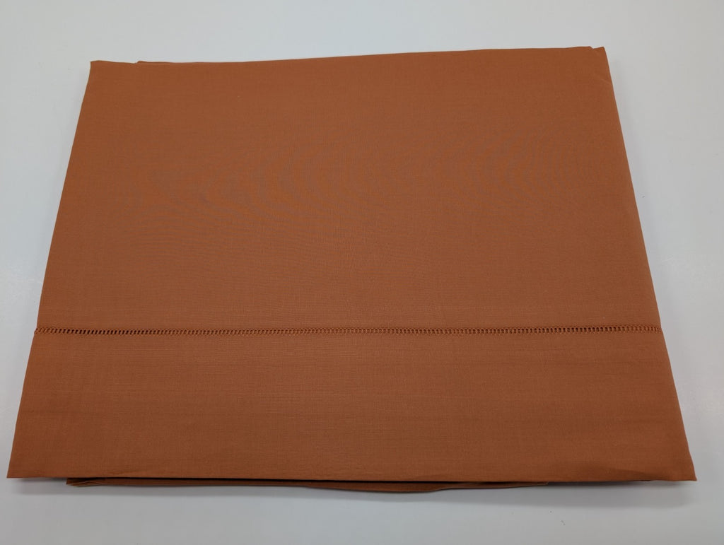 Sferra Celeste Paprika Twin Flat Sheet Orange Egyptian Cotton Percale Italy NEW9