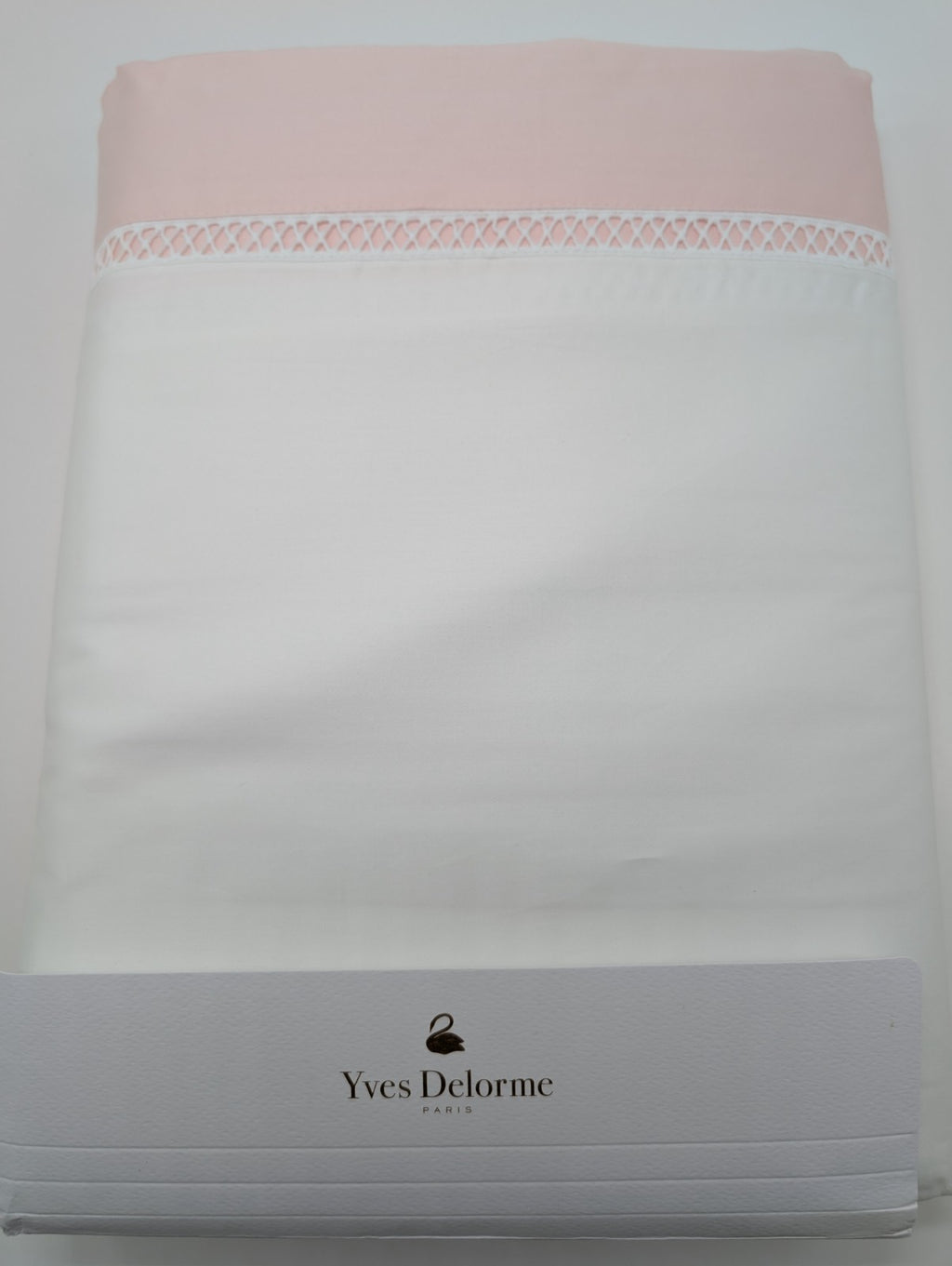 Yves Delorme Walton White  King Duvet Set 3PC  Blush Insert Egyptian Cotton NEW12