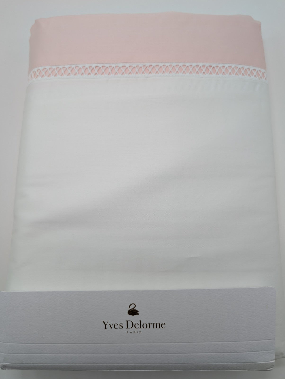 Yves Delorme Walton White  King Duvet Set 3PC  Blush Insert Egyptian Cotton NEW12