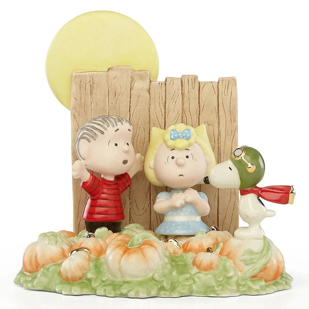 Lenox Peanuts Halloween The Great Pumpkin Figurine Scared Linus Lucy Snoopy NEW0