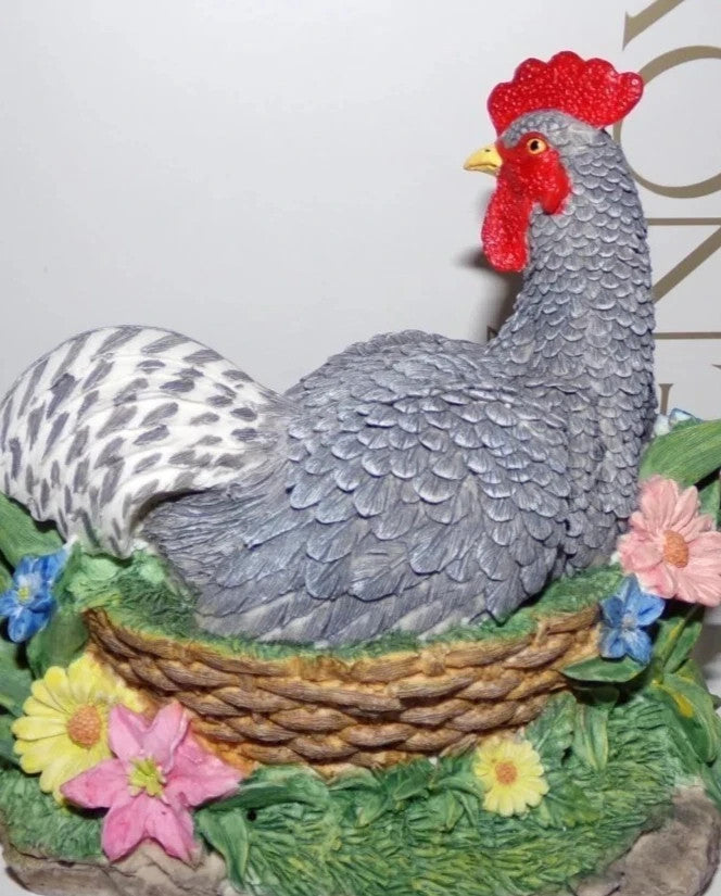 Lenox Spring Sunrise Rooster Centerpiece Figurine Easter Eggs Basket Flowers New4