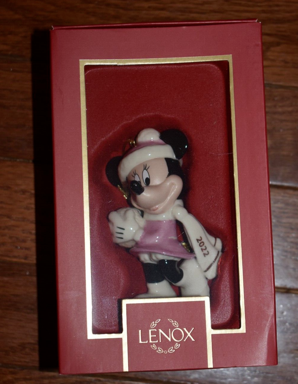 Lenox Disney 2022 Mickey & Minnie Figurine Ornament Set Snow Games Snowball NEW5