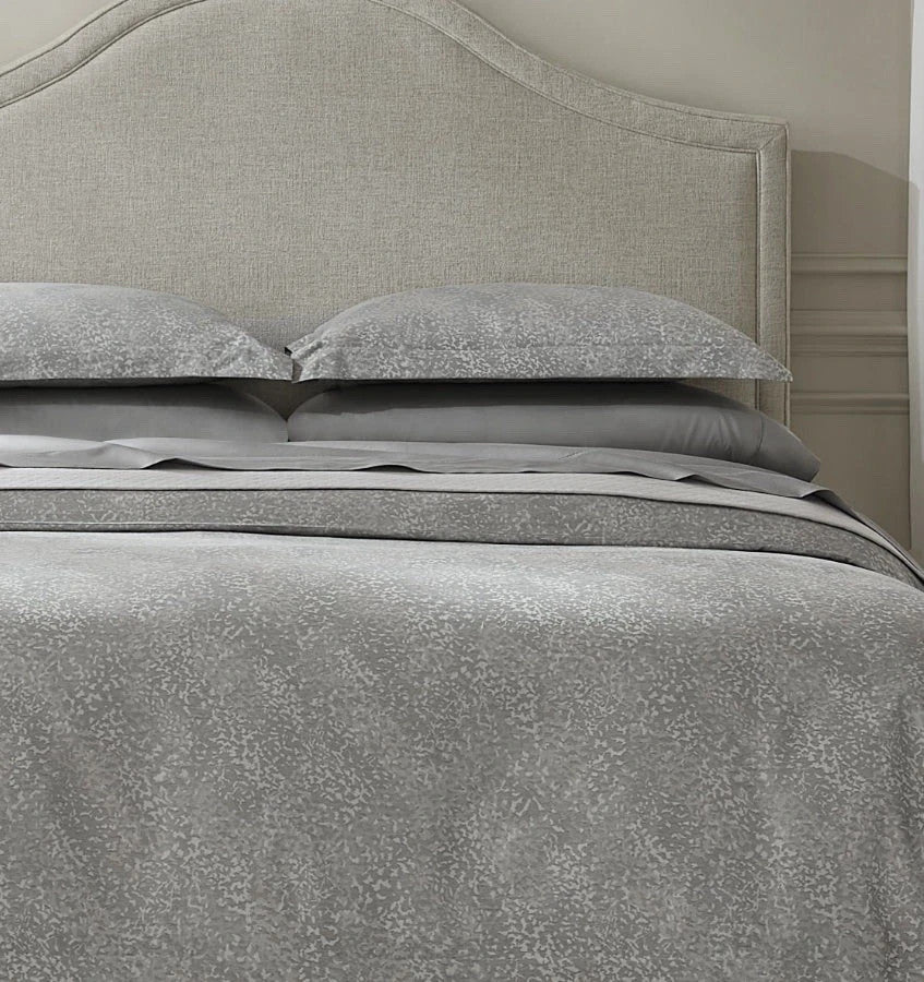 Sferra Bione Grey Queen Duvet Textured Pattern Cotton Sateen Jacquard Italy NEW1