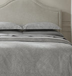 Sferra Bione Grey Queen Duvet Textured Pattern Cotton Sateen Jacquard Italy NEW1
