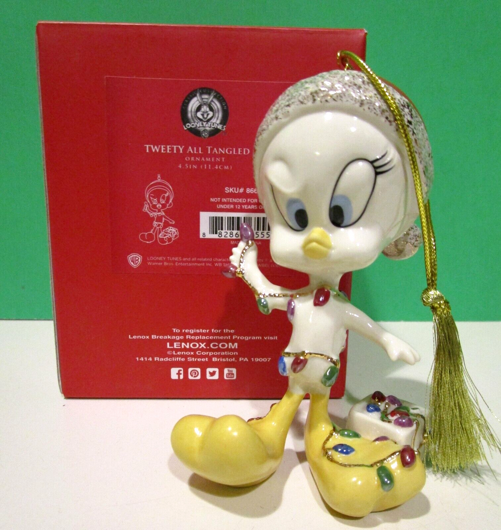 Lenox Tweety  Bird All Tangled Up  Figurine Ornament Looney Tunes Christmas NEW5