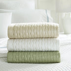 Sferra Sampietrini White Euro Sham Quilted Cobblestone Pattern Cotton Italy NEW5