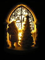 Lenox Illuminations Lighted Santa Figurine Christmas Tree Pierced Gold Arch NEW3