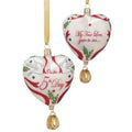 Reed & Barton 5 Golden Rings Glass Ornament Five 12 Days Of Christmas Heart NEW0