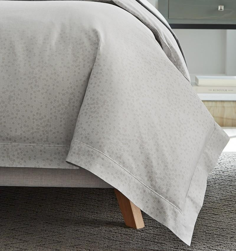 Sferra Catella Grey Euro Sham Pair Squares Cotton Sateen Jacquard Italy NEW8