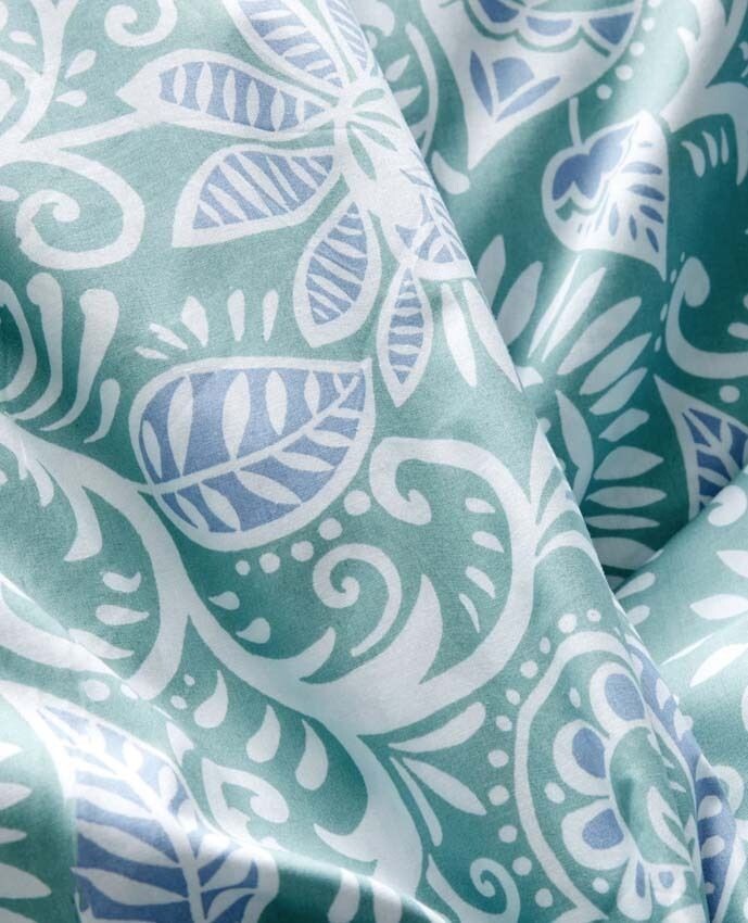 Sferra Ressa Aqua Euro Sham Floral Cornflower Blue Cotton Percale Italy NEW4
