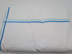 Sferra Tratto White Queen Duvet Blue Satin Stitch Line Embroidery Italy NEW15