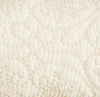 Sferra Amelia Ivory Throw Pillow Quilted Cotton Matelasse Scroll Square 20" NEW1